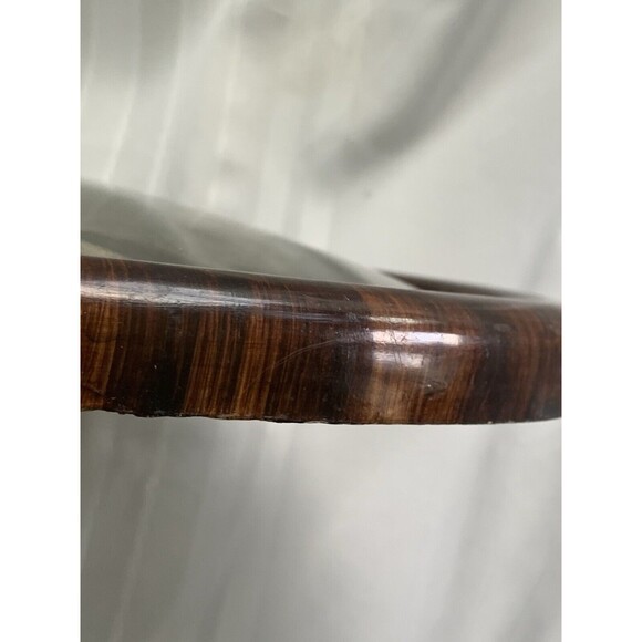 ANTIQUE BABY PRINT OVAL CONVEX PAINTED TIGER WOOD FRAME with CONVEX GLASS Read - Picture 11 of 13